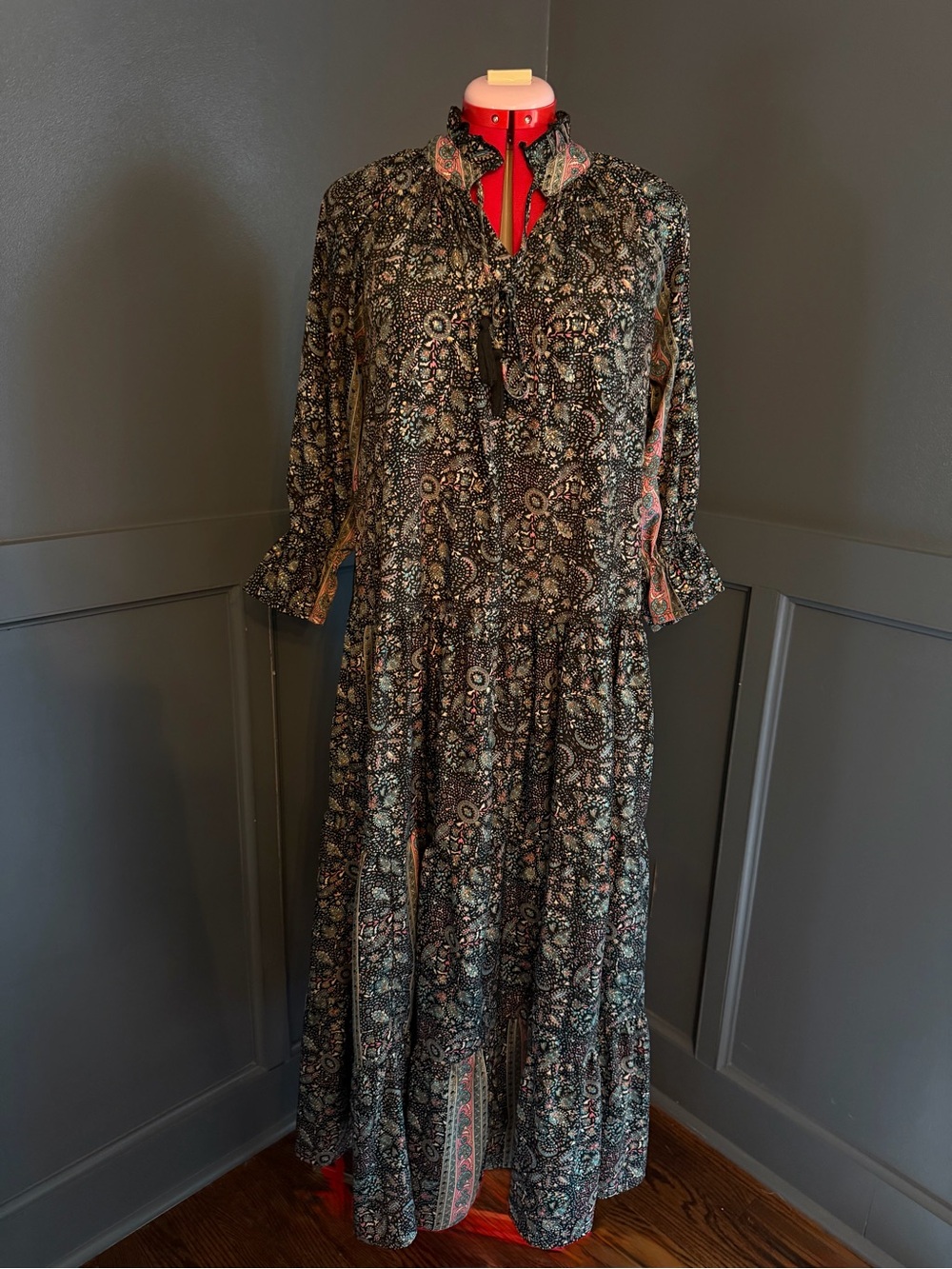 Paani Boho Paisley Tassel Maxi Dress S